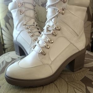 White Combat Boots